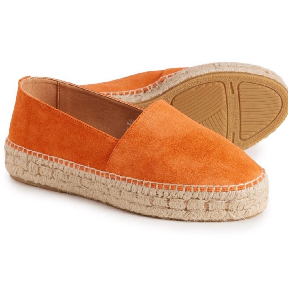 NEW Jutelia Espadrilles - Made in Spain - Orange Suede - size 39 ( US 8.5)